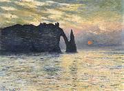 Claude Monet Etretat,Sunset painting